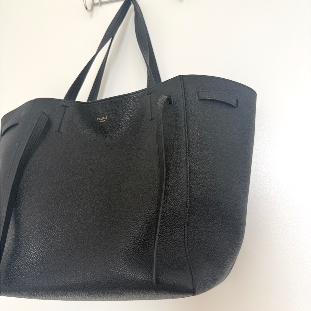 Celine Black Cabas Leather Tote with Double Straps - Picture 8 of 11